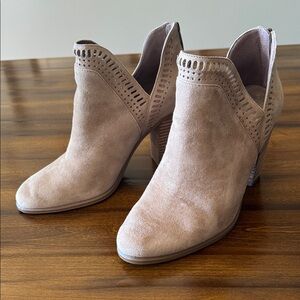 Vince Camuto Perforated Suede Ankle Booties